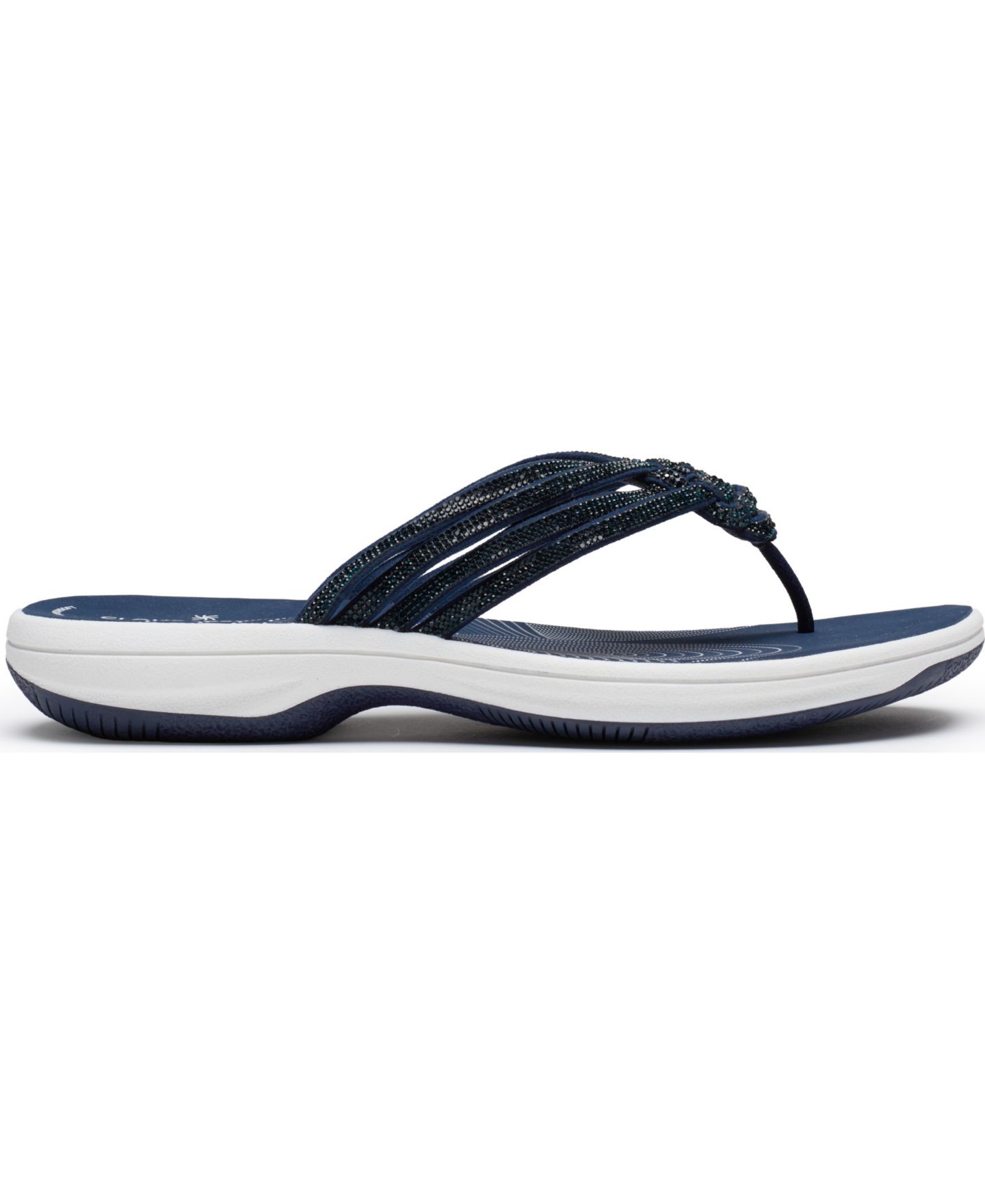 Женские сандалии Clarks Breeze Gem Flip Flop Flats, цвет: Тёмно-синий — фото 2