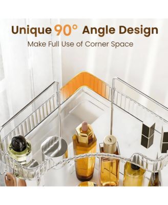 2 Tier Bathroom Organizer with Hooks for Makeup and Skincare