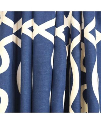 Oblique 100% Cotton Rod Pocket Window Curtain set of 2 Panels 100" x 63" Navy