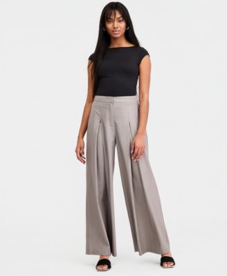 Women's Pleated Wide-Leg Pants