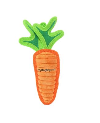Funny Food Jr Carrot, Durable Plush Squeaky Dog Toy