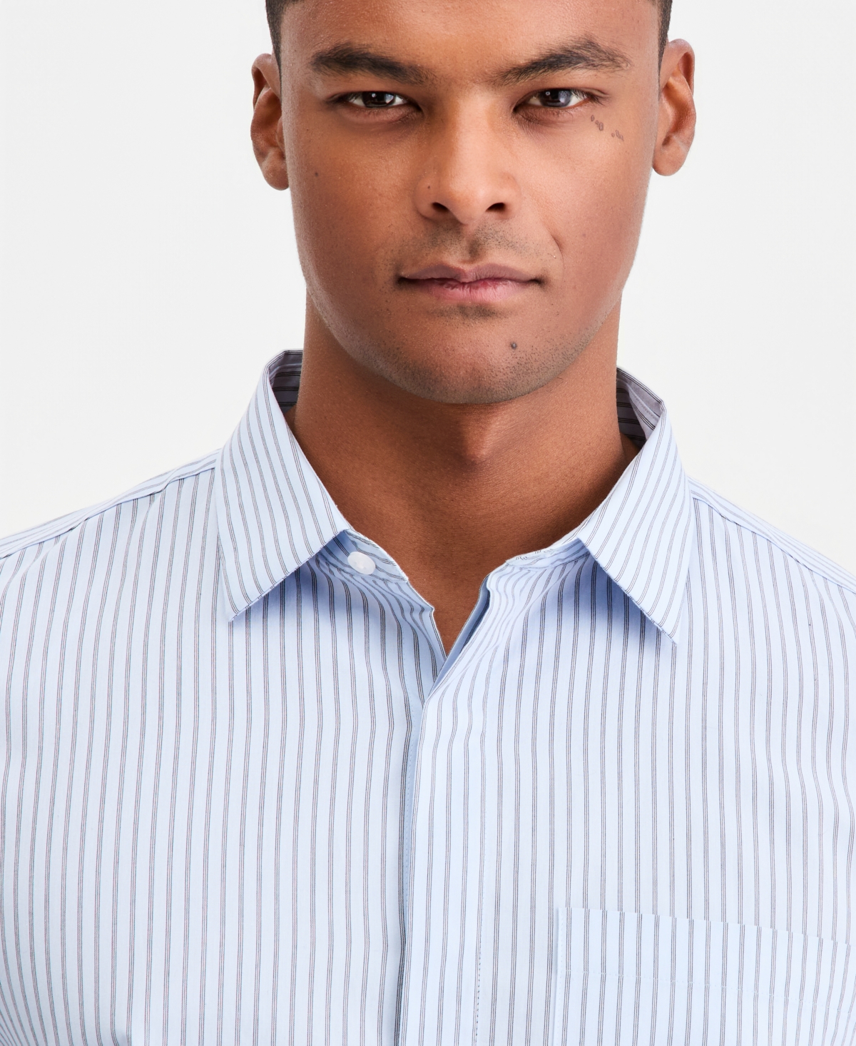 Alfani Men's Cotton Striped One-Pocket Regular-Fit Shirt, Macy's Exclusive