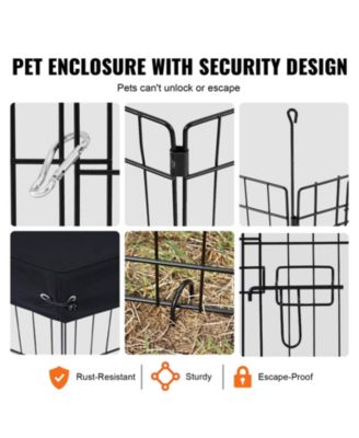 Dog Playpen, 8-Panel 30"H x 24"W Foldable Metal Exercise Pen w/ Door, Top Cover & Bottom Pad, Indoor/Outdoor Pet Fence