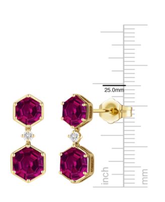 Amethyst (3.5 ct. t.w.) and Lab-Grown White Sapphire (0.06 ct. t.w.) Earrings in Sterling Silver (Also Available in Multi-Stones)