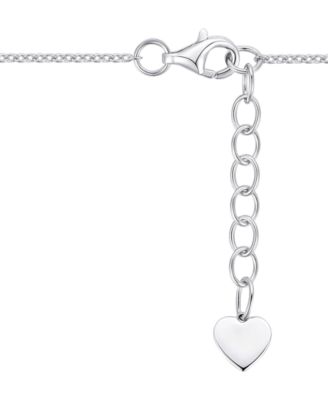 Jade (12mm) and Lab-Grown White Sapphire (0.04 ct. t.w.) Heart Pendant Necklace in Sterling Silver (Also Available in Onyx)