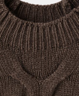 Women's Perkins Neck Braided Sweater