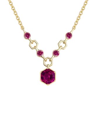 Amethyst (2.5 ct. t.w.) Hexagon Pendant Necklace in Sterling Silver (Also Available in Multi-Stones)