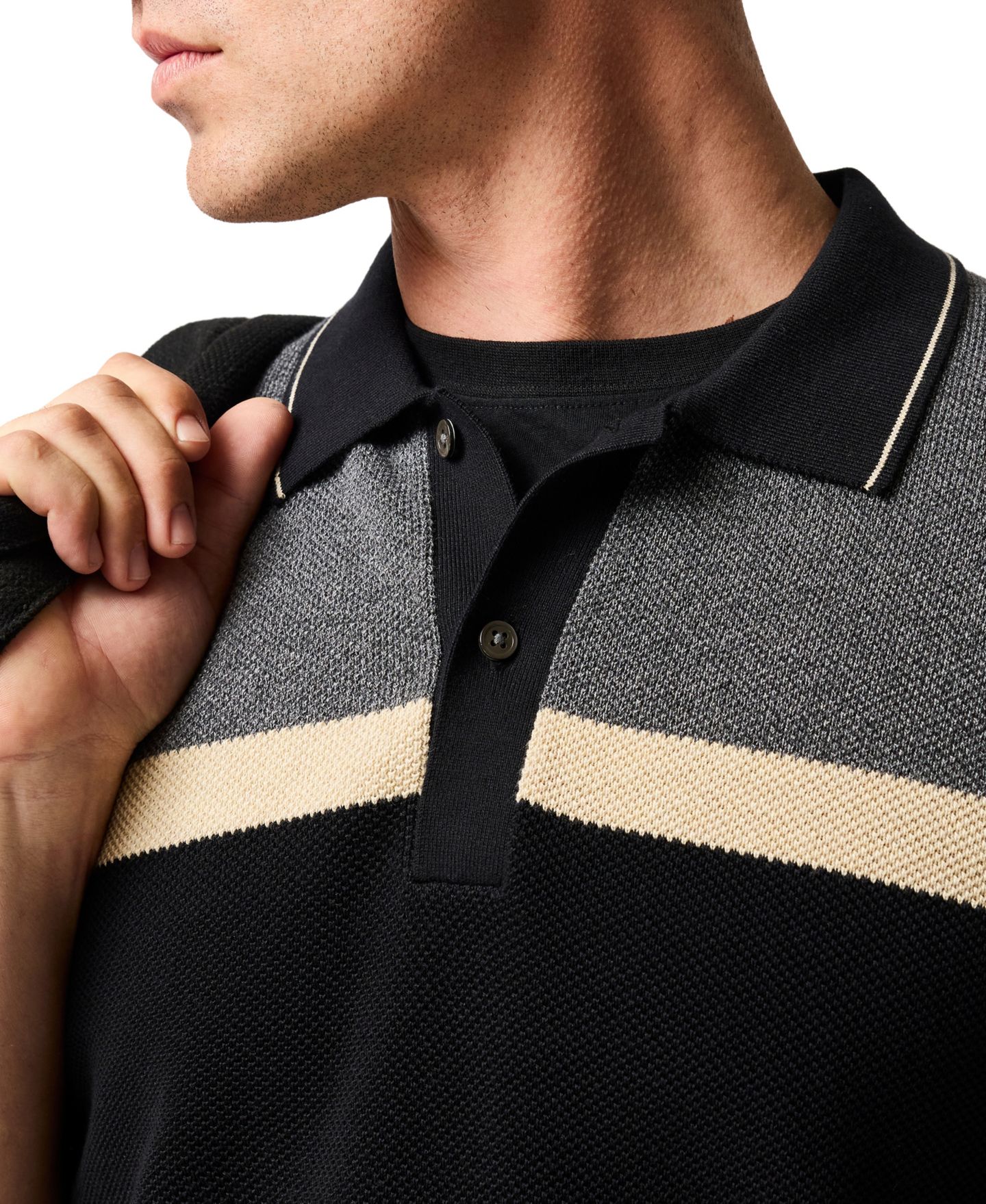 Мужское поло Rodd & Gunn Barret Reef Knit Polo Shirt, цвет: Угольный — фото 6