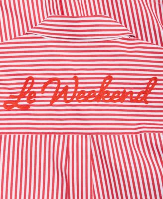 Women's Embroidered Oversized Poplin Shirt