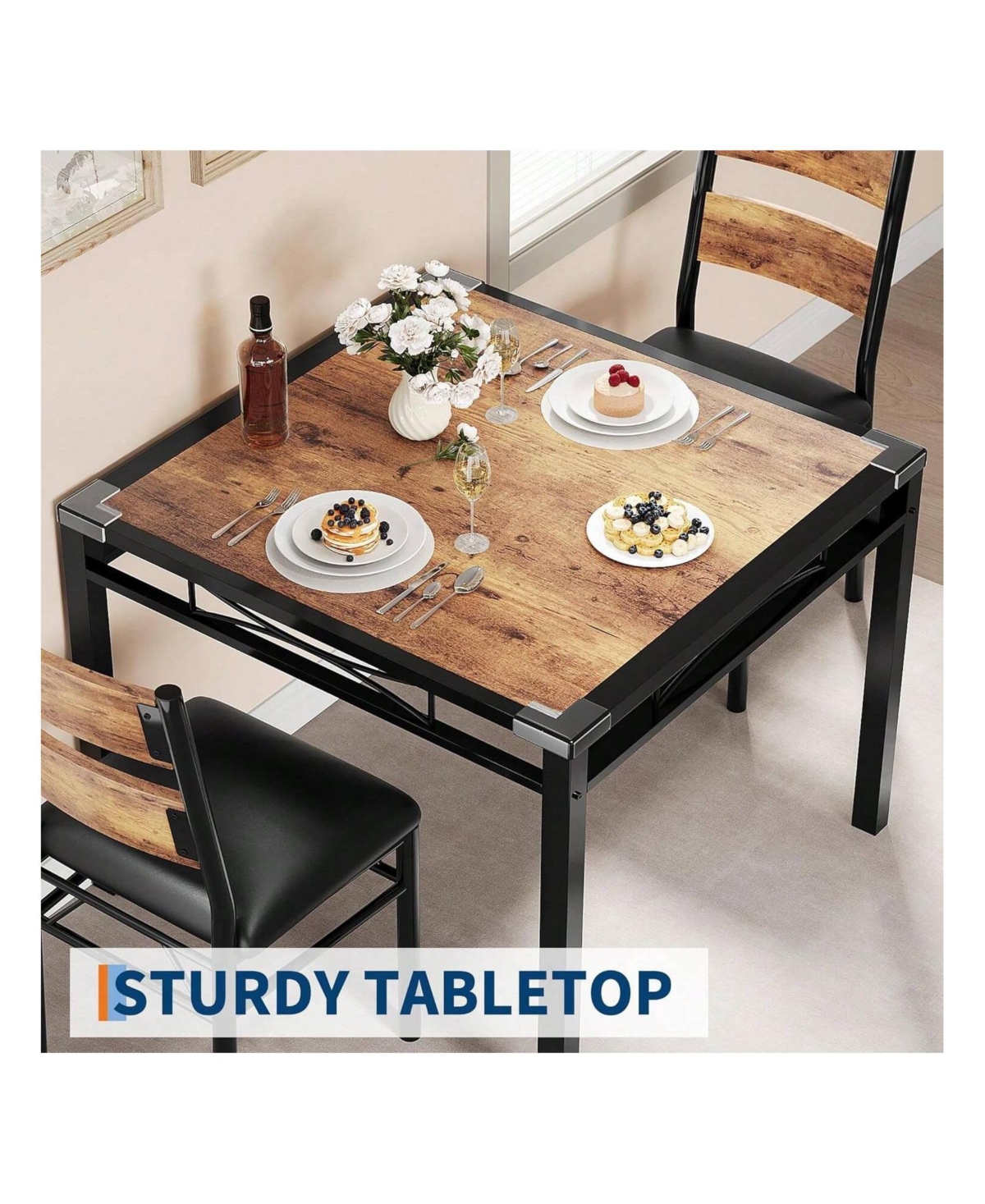 Gaomon Kitchen Table Home Dining Table Set For 2 Wood Kitchen Table for Dining Room, Home Office