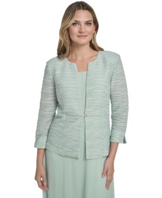 Petite 3/4-Length Sleeve Jacket Dress