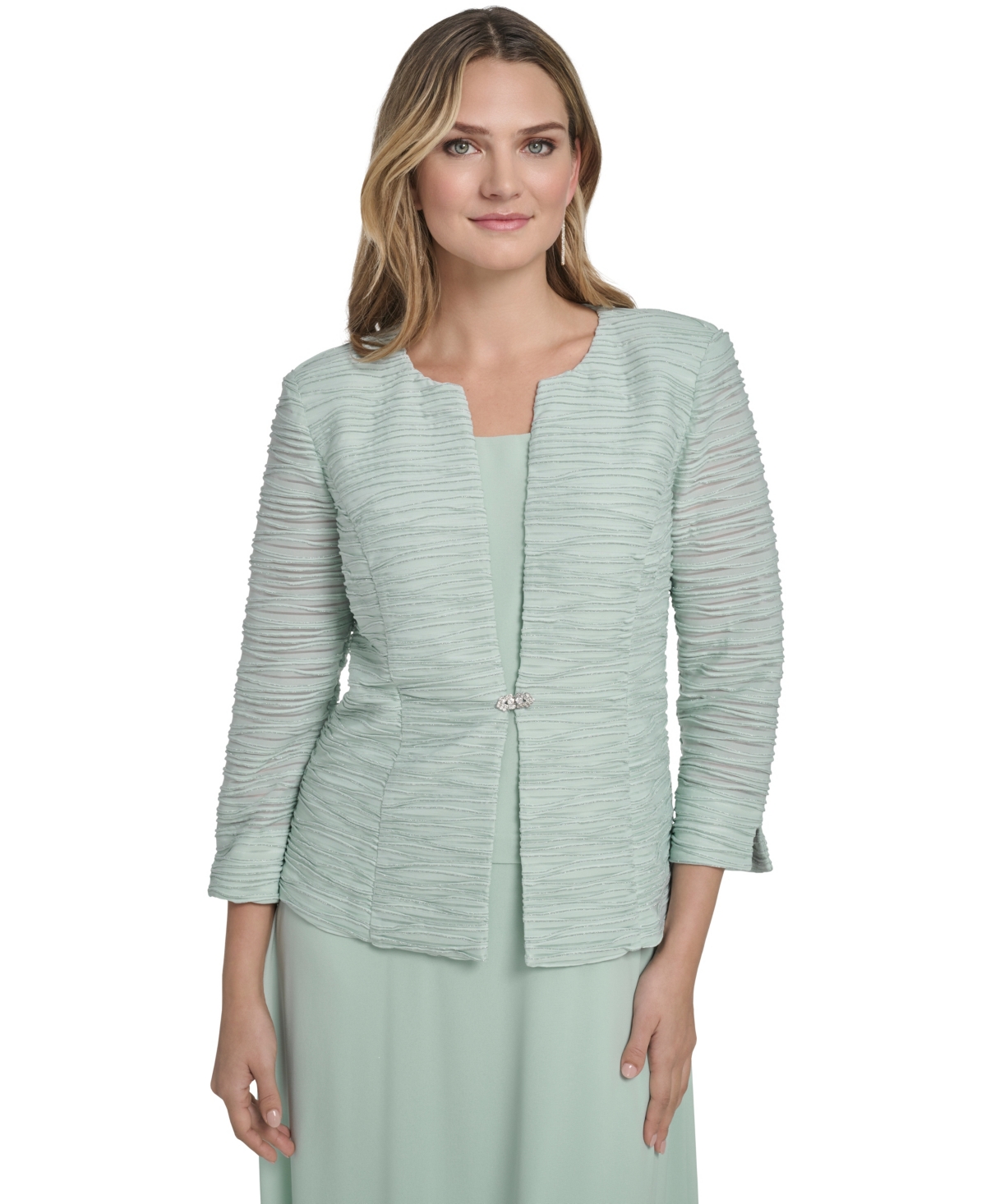Jessica Howard Petite 3/4-Length Sleeve Jacket Dress