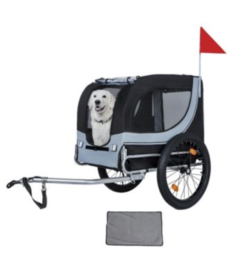  Large Folding Bike Trailer for Dogs with 100LB Capacity in Grey