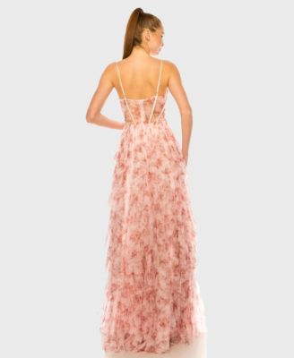 Juniors' Spaghetti Strap Sweetheart Neck Ball Gown