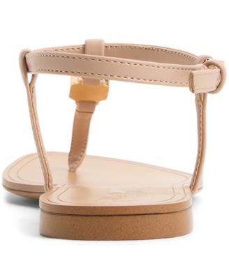 Women's Sandstone T-Strap Flat Sandals