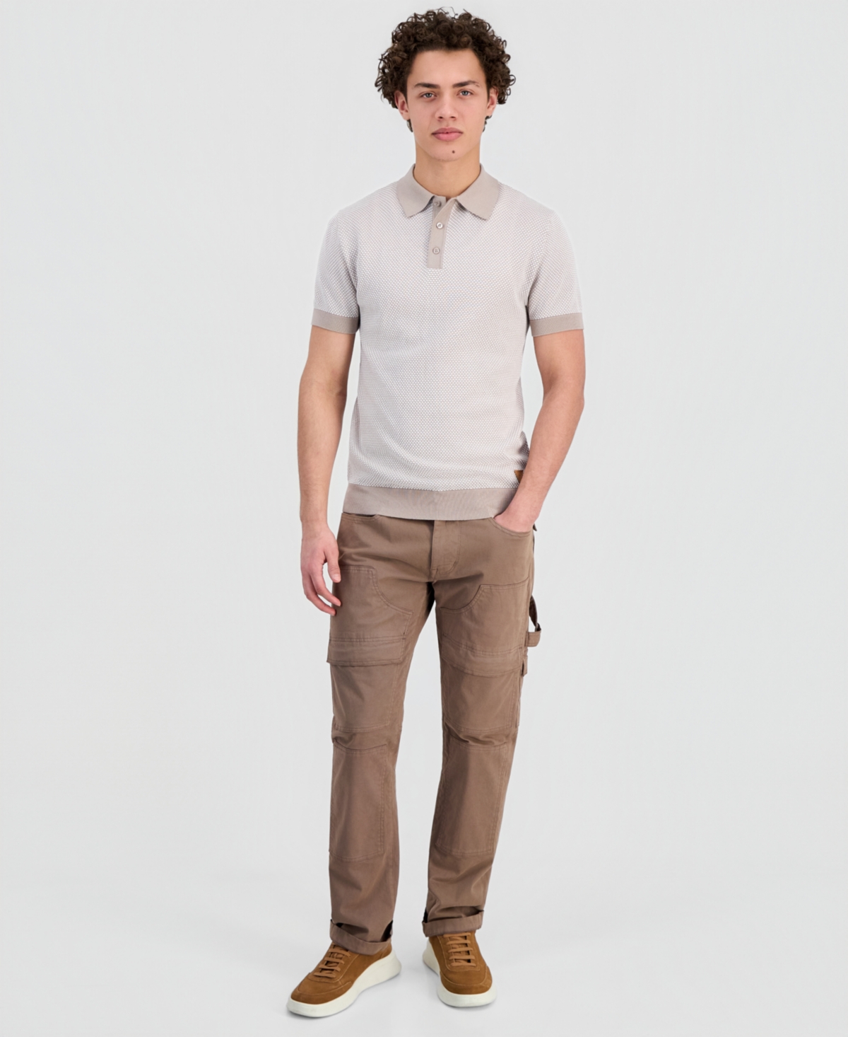 Guess Men's Lake Bi-Color Knit Polo