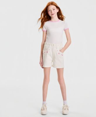 Girls' 5-20 Denim Paperbag Shorts
