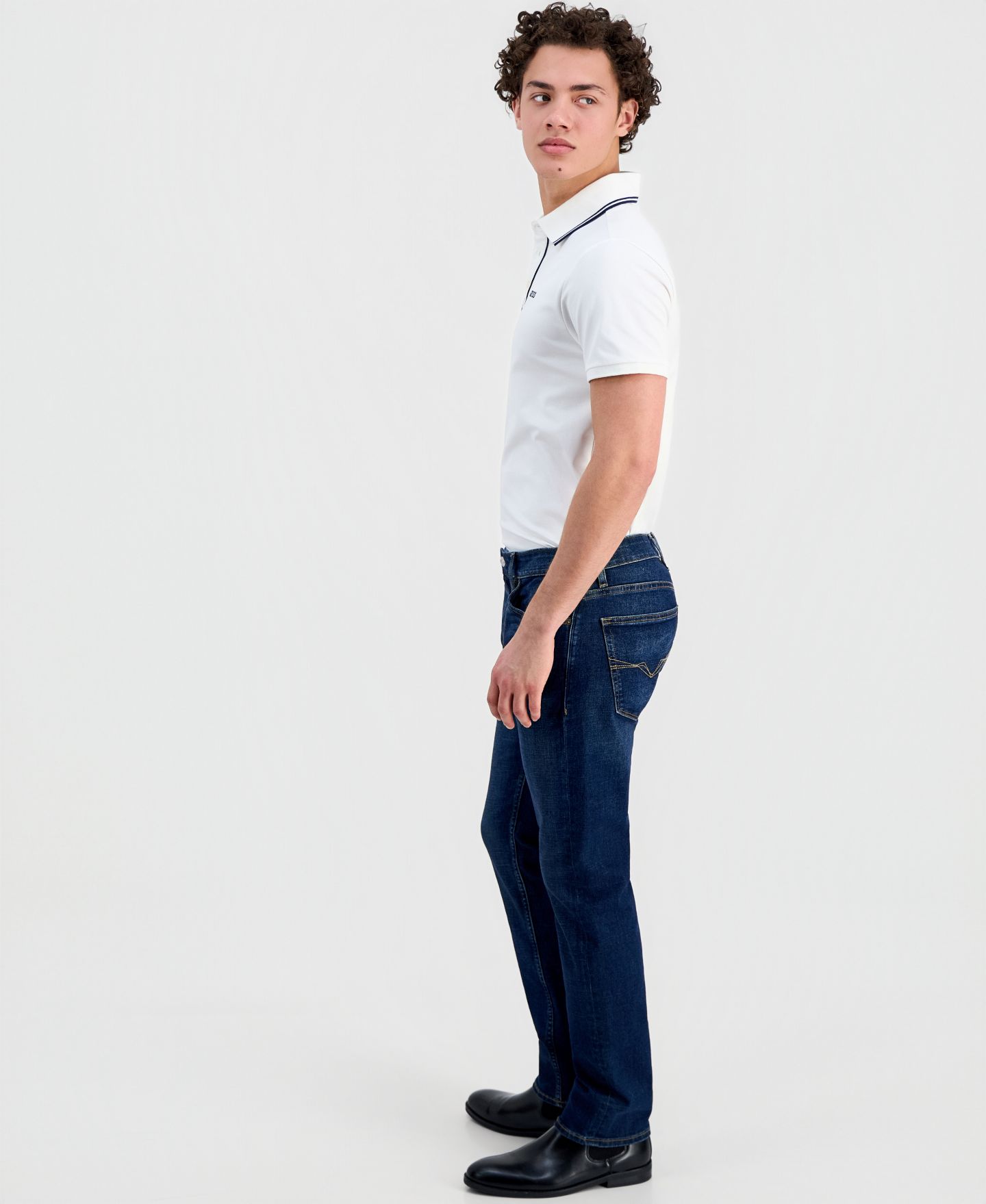 Мужские джинсы GUESS Slim Straight Fit, цвет: Синий — фото 5