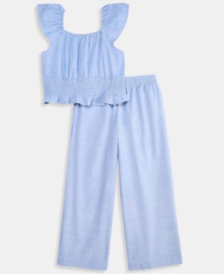 Girls' XS-XL Chambray Pants Set