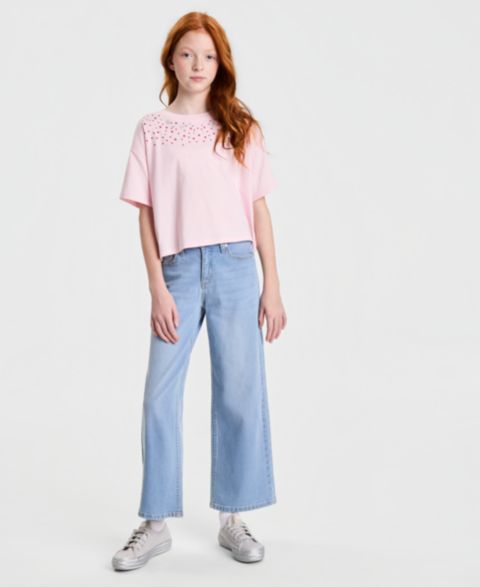 Футболка Epic Threads Gem Relaxed Cropped для девочек, цвет: Розовый