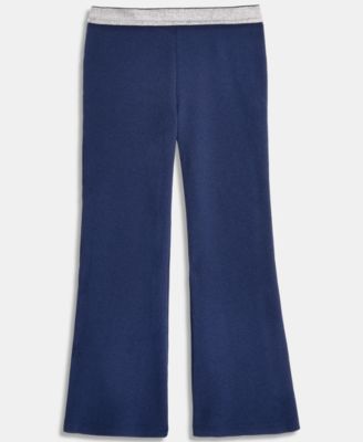 Baby and Toddler Girls Glitter-Waist Ribbed Flare Pants