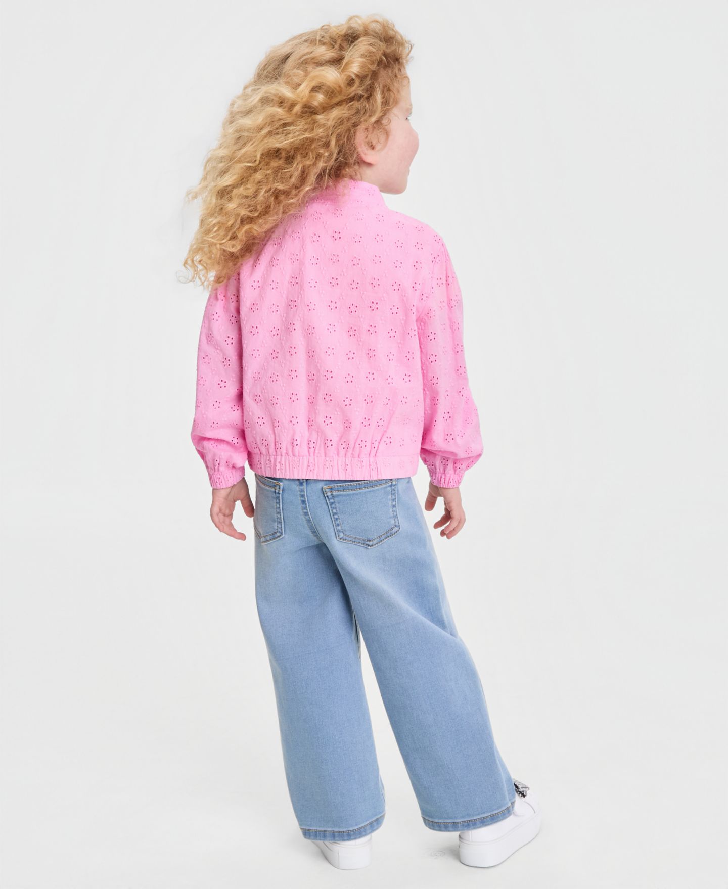 Куртка Epic Threads Cotton Eyelet Bomber Jacket для девочек-малышей, цвет: Bonbon — фото 2