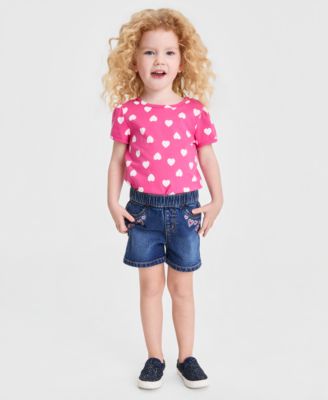 Girls' 12M-5T Hearts Pull-On Shorts