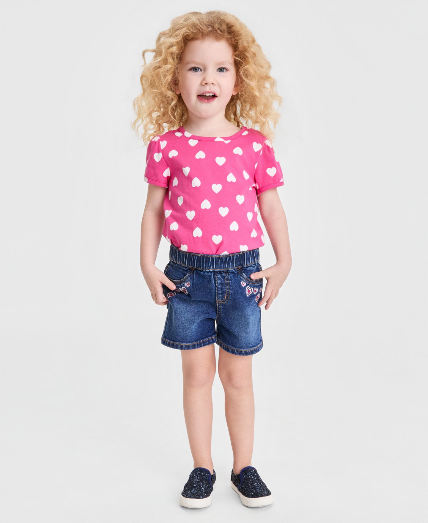 Шорты Epic Threads Hearts Pull-On Shorts для девочек, цвет: Варёный — фото 1