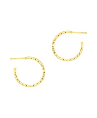 Cubic Zirconia C Hoop Earring