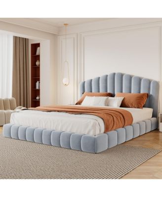 Bed Frame with Shell-Shaped Headboard