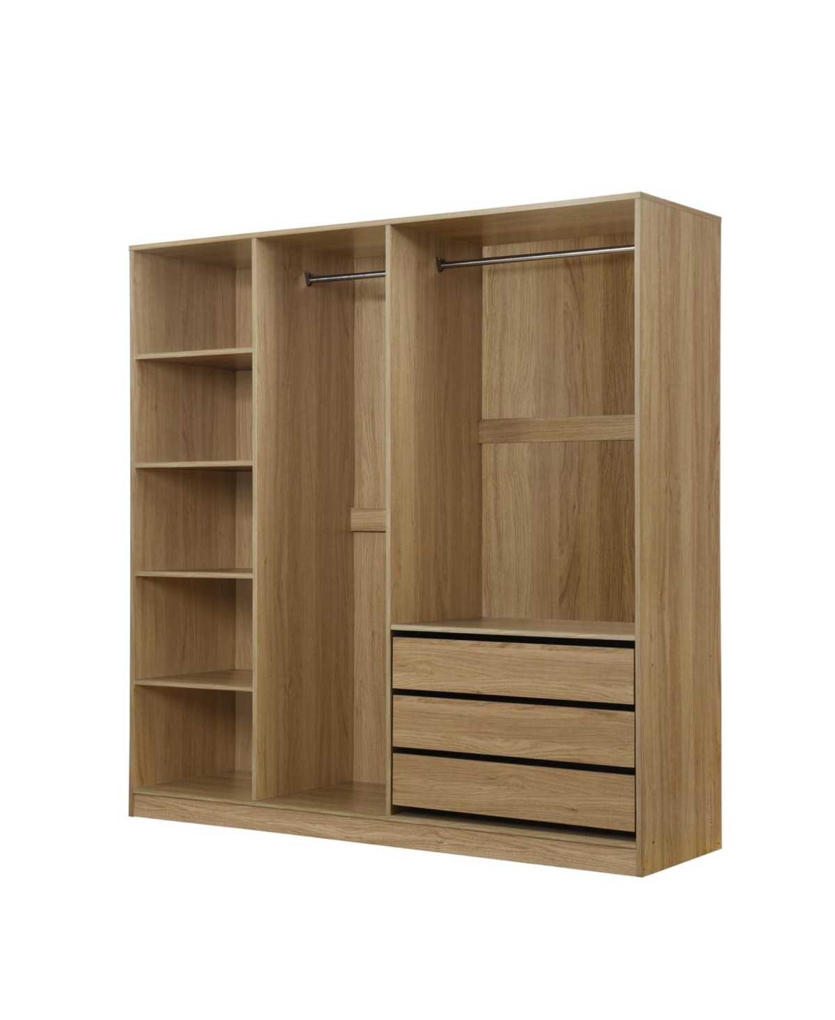 Streamdale Furniture Modern Open Wardrobe with Drawers & Shelves