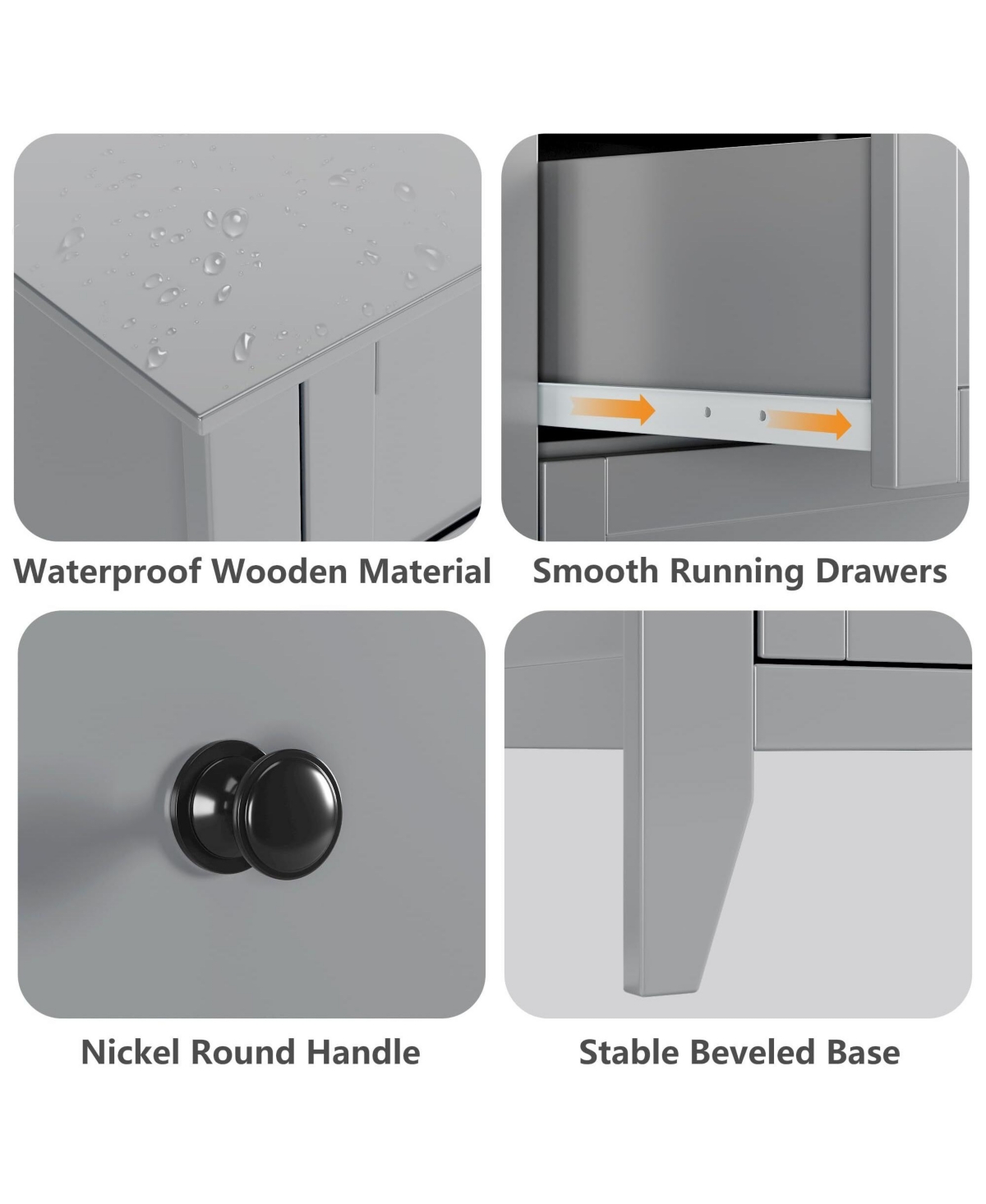 Gaomon 5 Drawer Dresser, Wooden Chest of Drawers for for Office