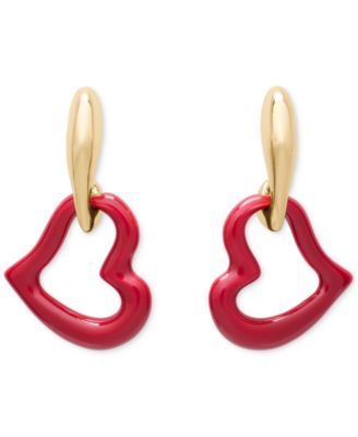 Cubic Zirconia Amour Enamel Drop Earrings