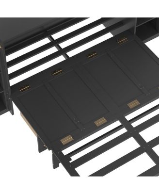 Full size Murphy bed with storage drawers & shelves