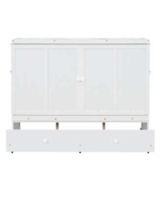 Queen Size Murphy Bed with USB Port and a Large Drawer