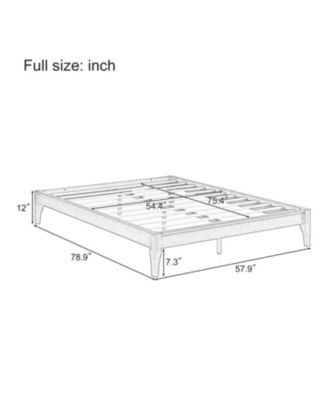 Bamboo Platform Bed Frame - Full Size, Easy Assembly