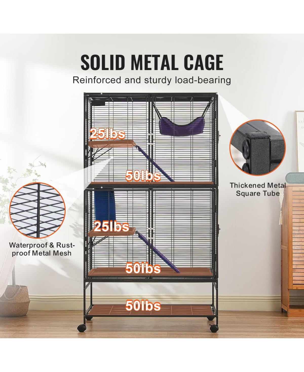 Zeus & Ruta 4-Tier Rolling Metal Small Animal Cage