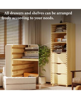 Bathroom Cabinet With 2 Adjustable Shelves & 3 Drawers