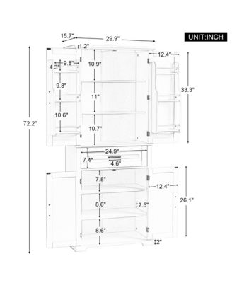 Bathroom Storage Cabinet with Doors and Drawer – Adjustable Shelf and Multiple Storage Spaces