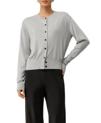 Women's Round-Neck Silk Cashmere Cardigan