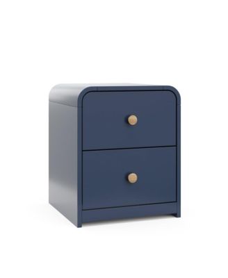 Next Santos 2-Drawer Nightstand (Midnight Blue with Brown)