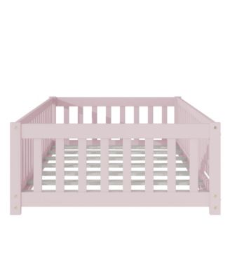  Twin Floor Bed with Fence & Door