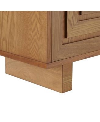 Modern sideboard, 59" storage cabinet with 4 doors, natural finish