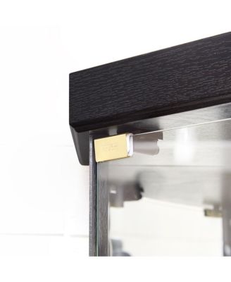 Lighted Corner Curio Cabinet - Glass Display Case for Living Room & Bar Storage - Black