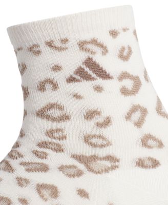 Women's Leopard Luxe Quarter High Socks, 3-Pack