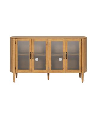 Streamdale Stylish 4-door storage cabinet for living/dining room entrance, large, natural