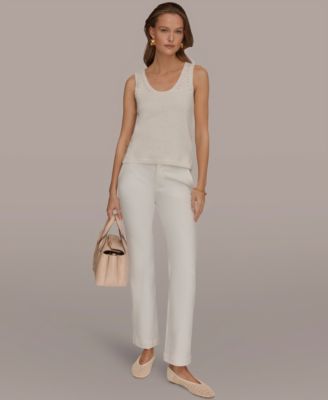 Women's Scoop Neck Pointelle Stitch Tank Top