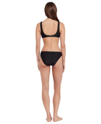  Women's V-Neck Ring Bralette Top and High Waist Bottoms