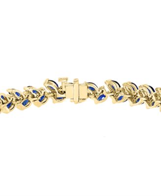 Sapphire (9-1/2 ct. t.w.) & Diamond (3/4 ct. t.w.) Bracelet in 14k Yellow Gold