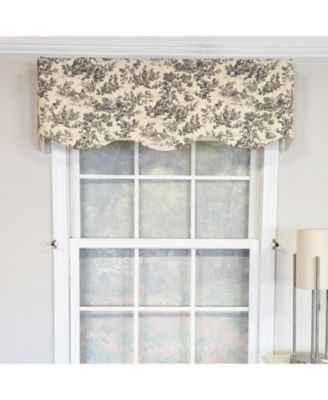 Tradition Provance 100% Cotton Rod Pocket Lined  Window Valance 50" x 15" Black
